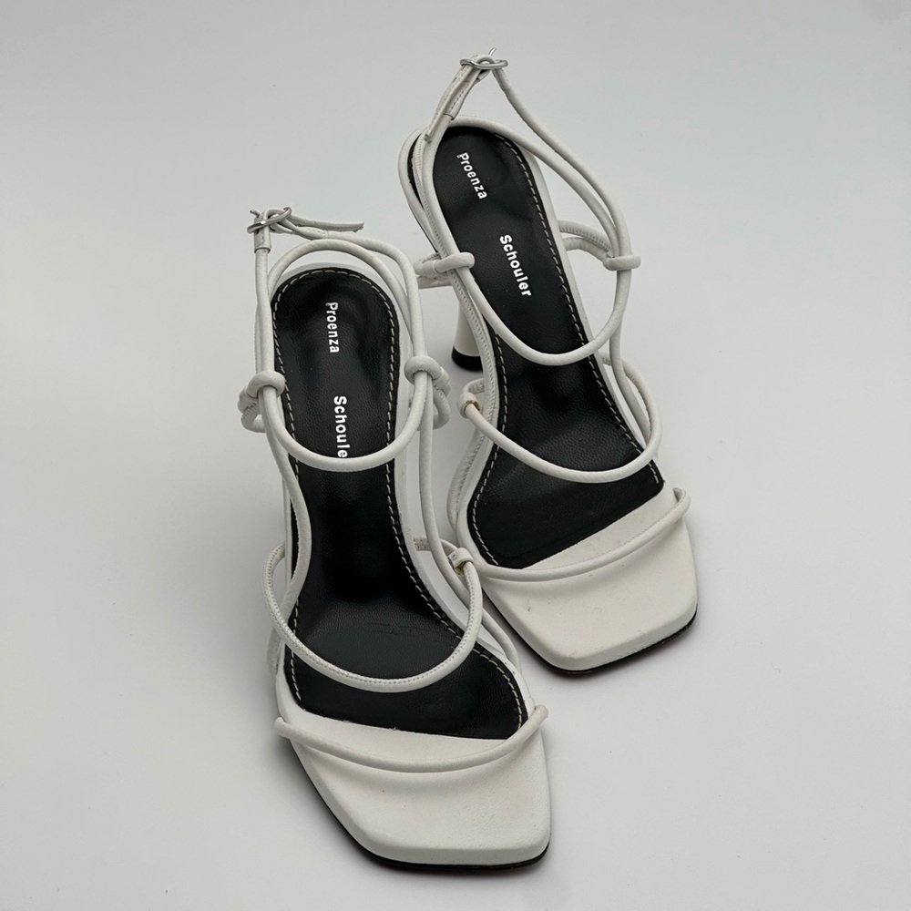 Proenza Schouler Leather White Strappy High Heel Size 38